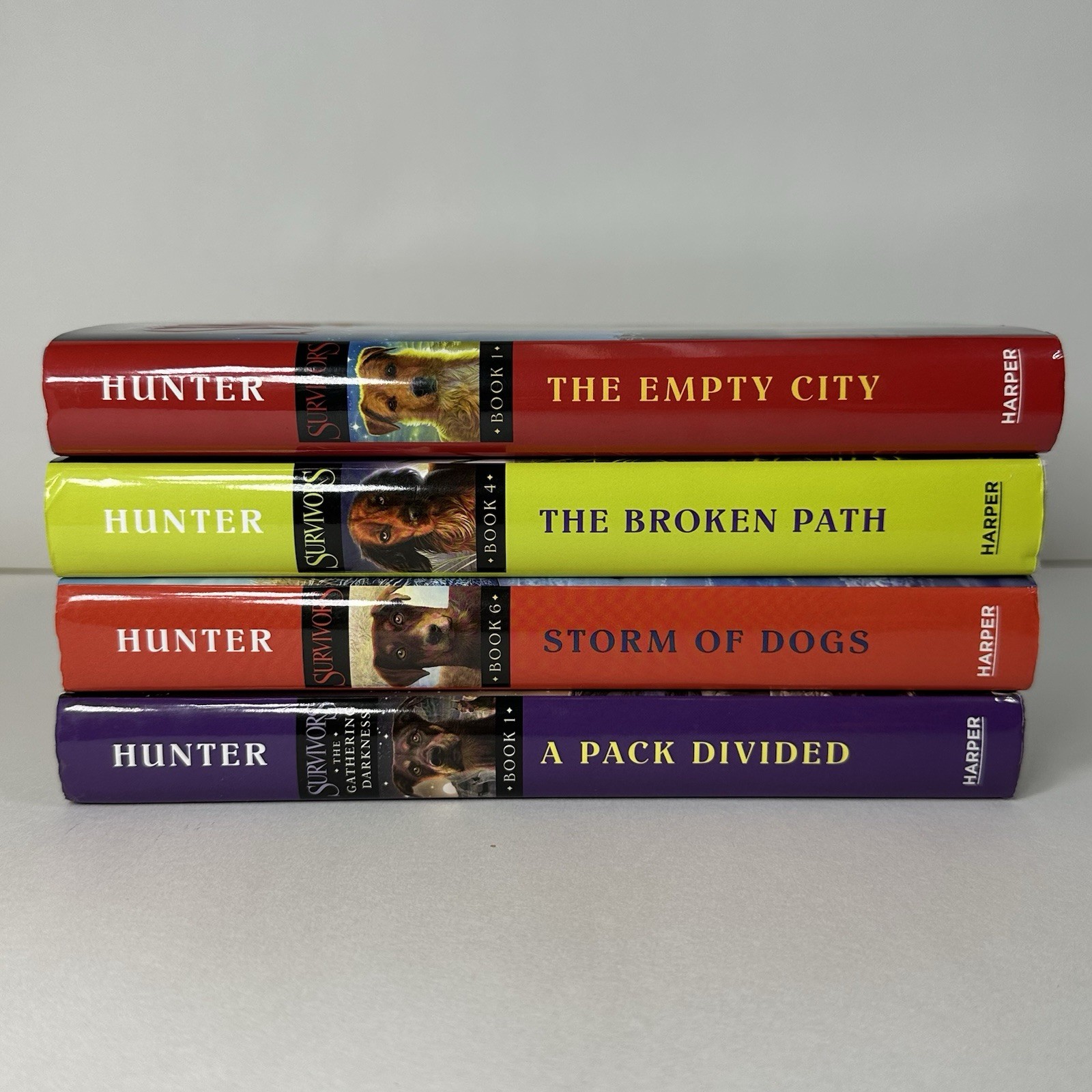 Survivors, Lot of 4 Books, Erin Hunter, Empty City & Storm of Dogs, Very Good