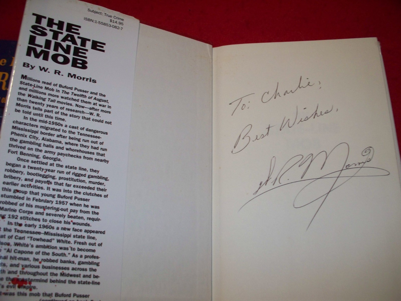 3 Buford Pusser Books-12th/August, State Line Mob,Legend of Buford Pusser,SIGNED