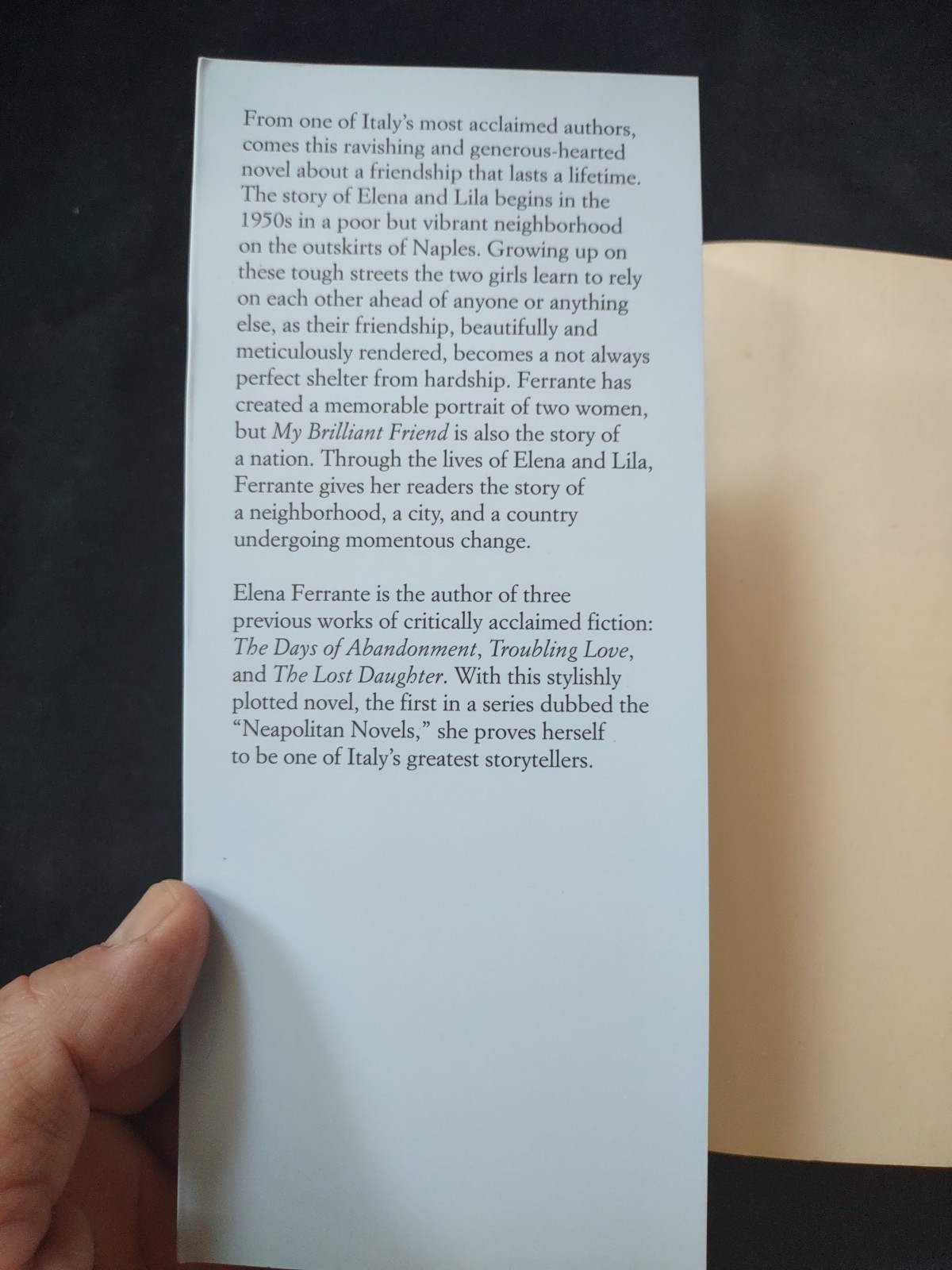 MY BRILLIANT FRIEND Neapolitan Novels Book One Softcover Ferrante Italian Author