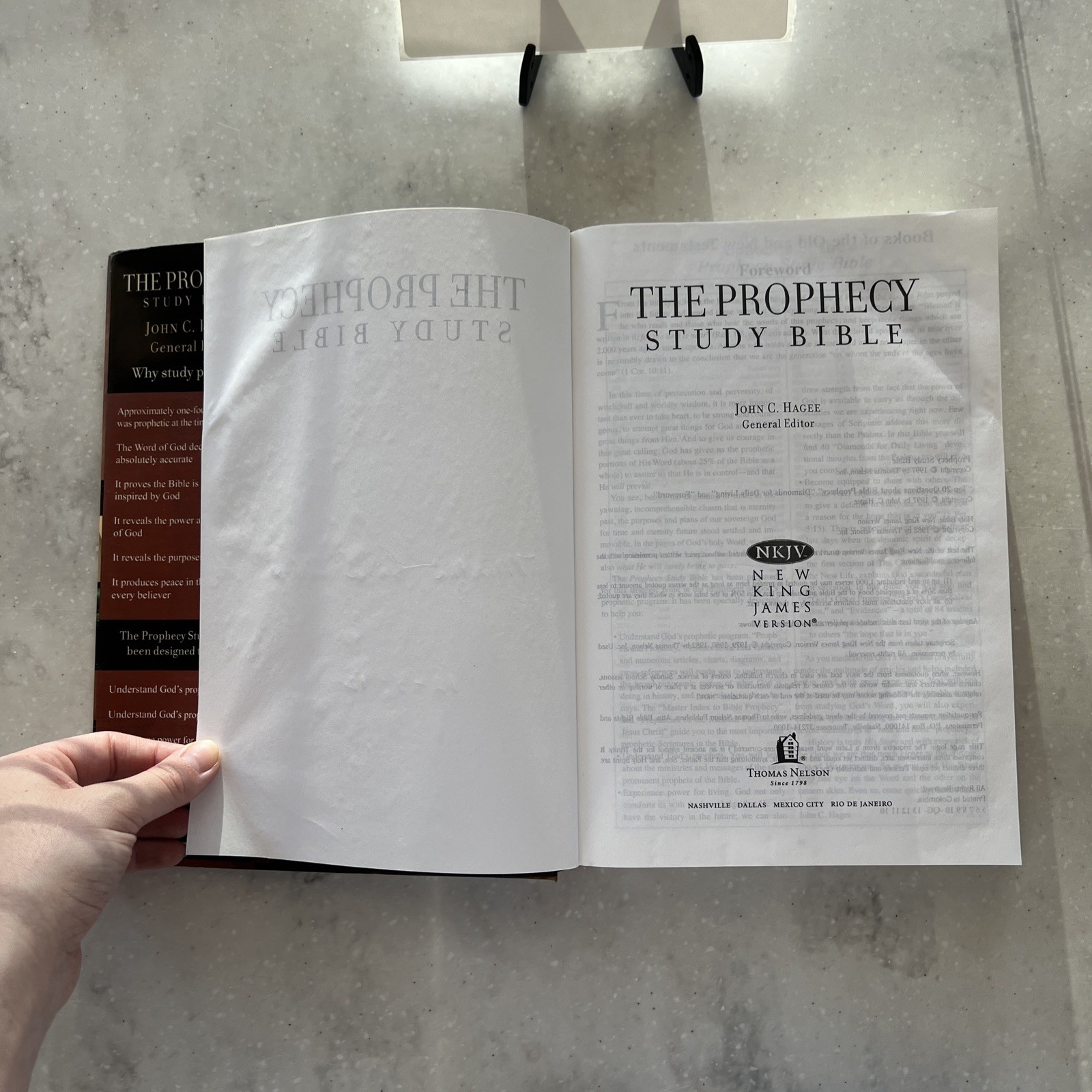 Prophecy Study Bible, NKJV by John C. Hagee / 2011 Hardcover