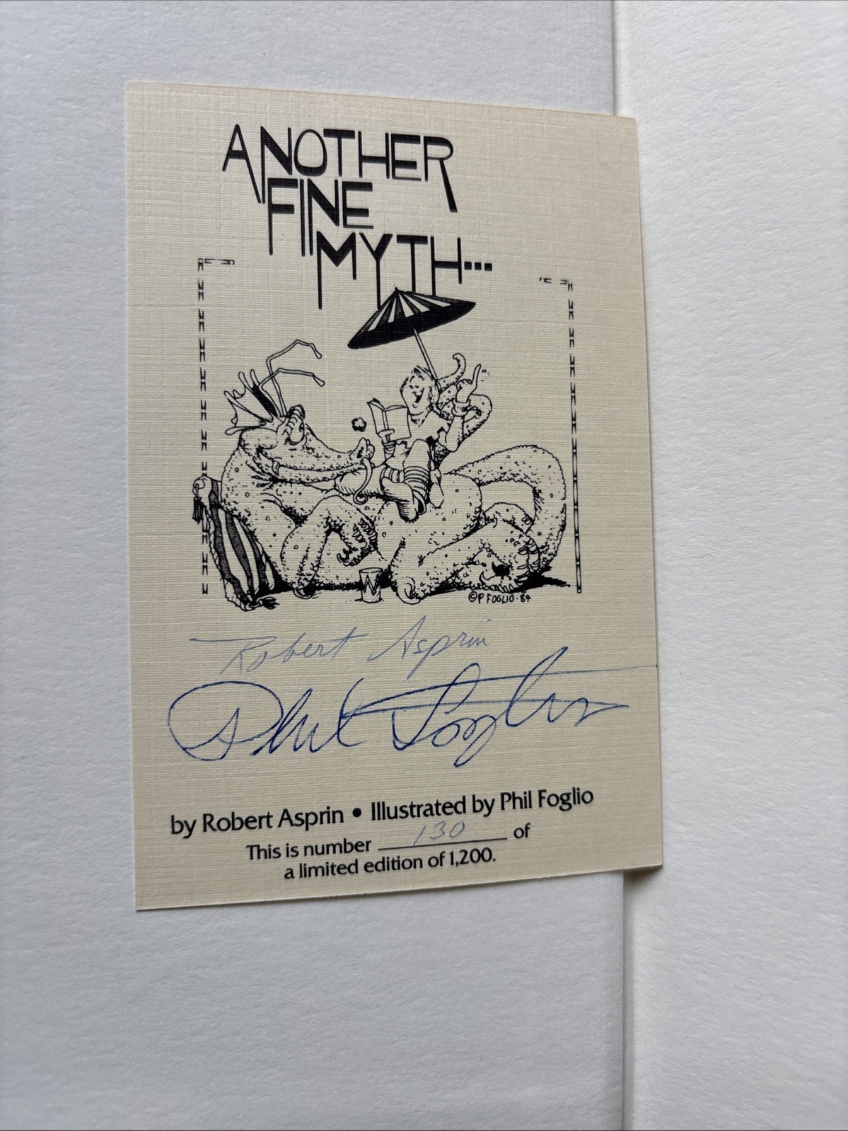 Another Fine Myth Limited Edition /1200 SIGNED Robert Asprin & Phil Foglio JL