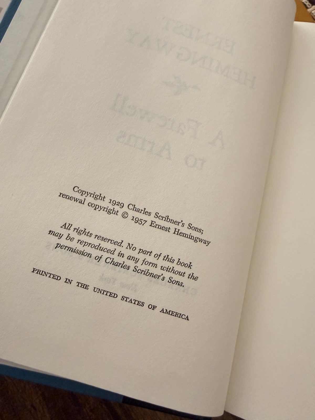A Farewell to Arms Hemingway 1957 The Winter Of Our Discontent Steinbeck 1961