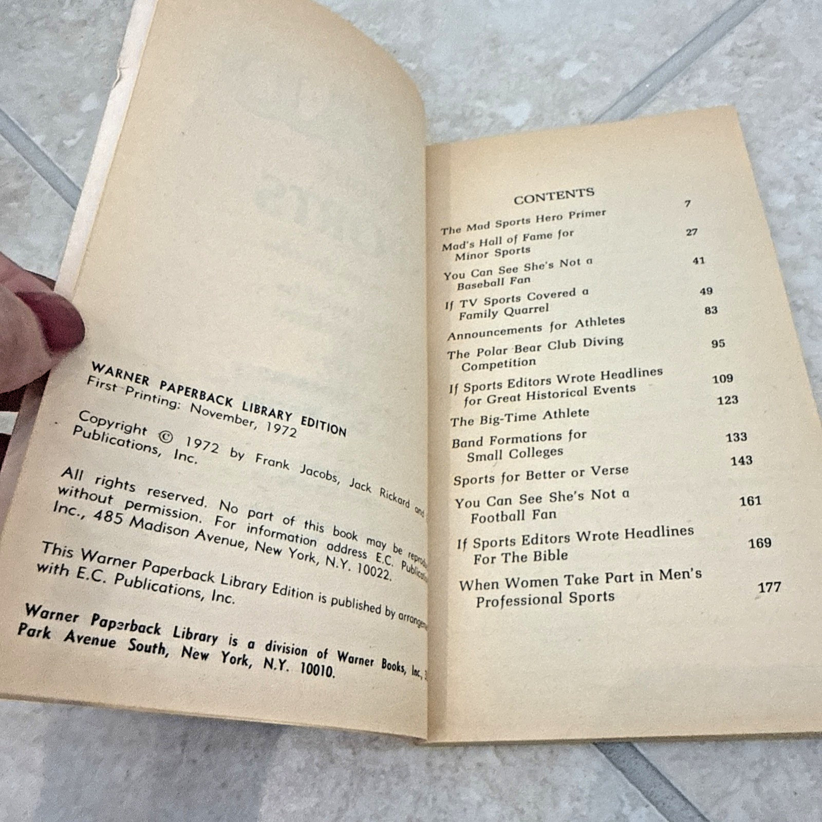 Mad About Sports Warner Paperback Library Edition 1972 First Printing