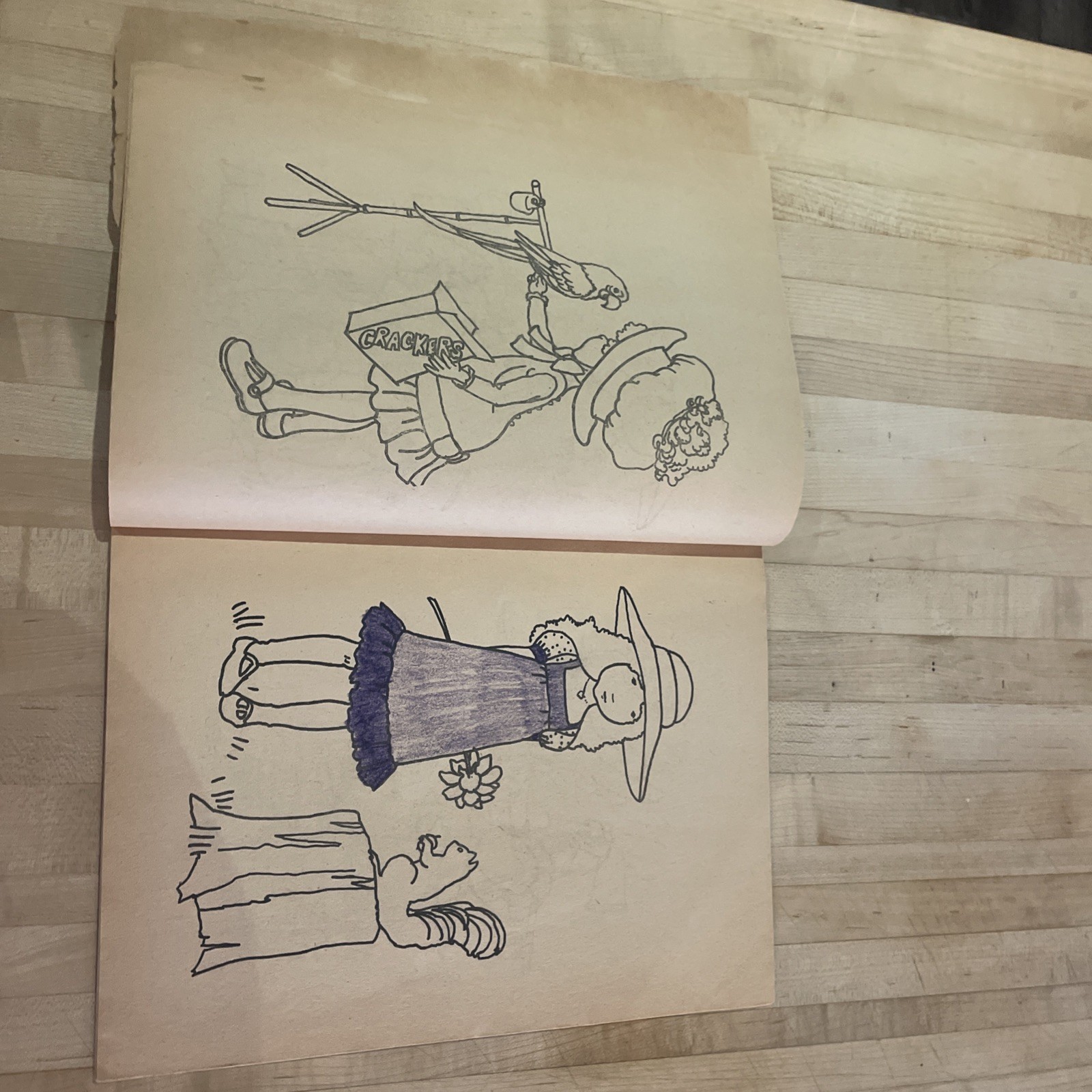 Holly Hobbie Nature Friend Coloring Book Vtg Aged Pages 1976 Slightly Distressed
