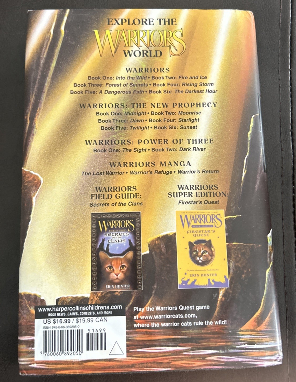 Warriors Hardcover Book Lot 9 By Erin Hunter Power Of 3, New Prophecy, Super Ed