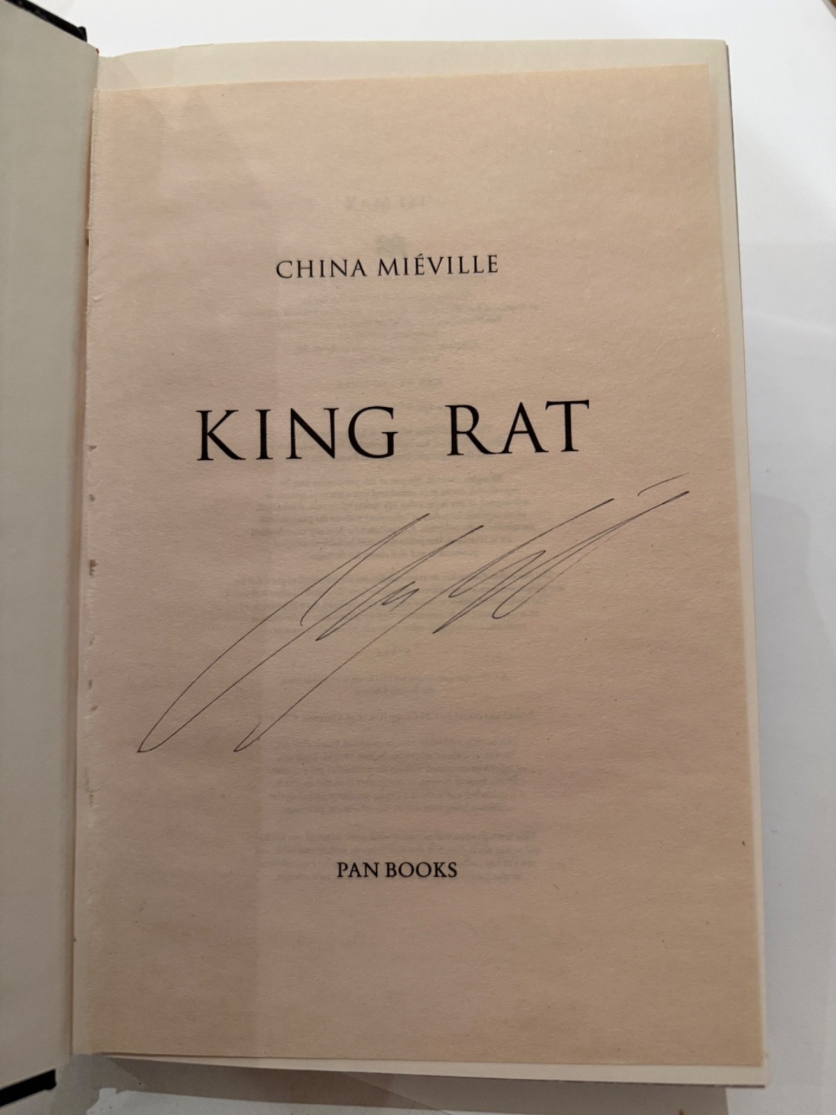 China Mieville (Miéville) – King Rat SIGNED 1st ed. hardcover
