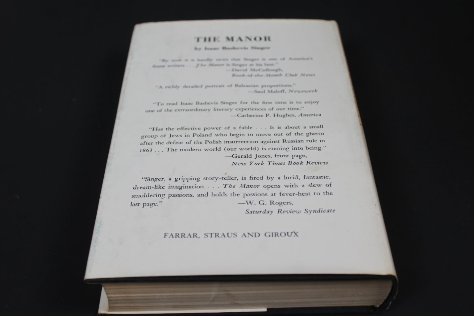 The Estate Isaac Bashevis Singer 1969 First Printing Hardcover Farrar Straus