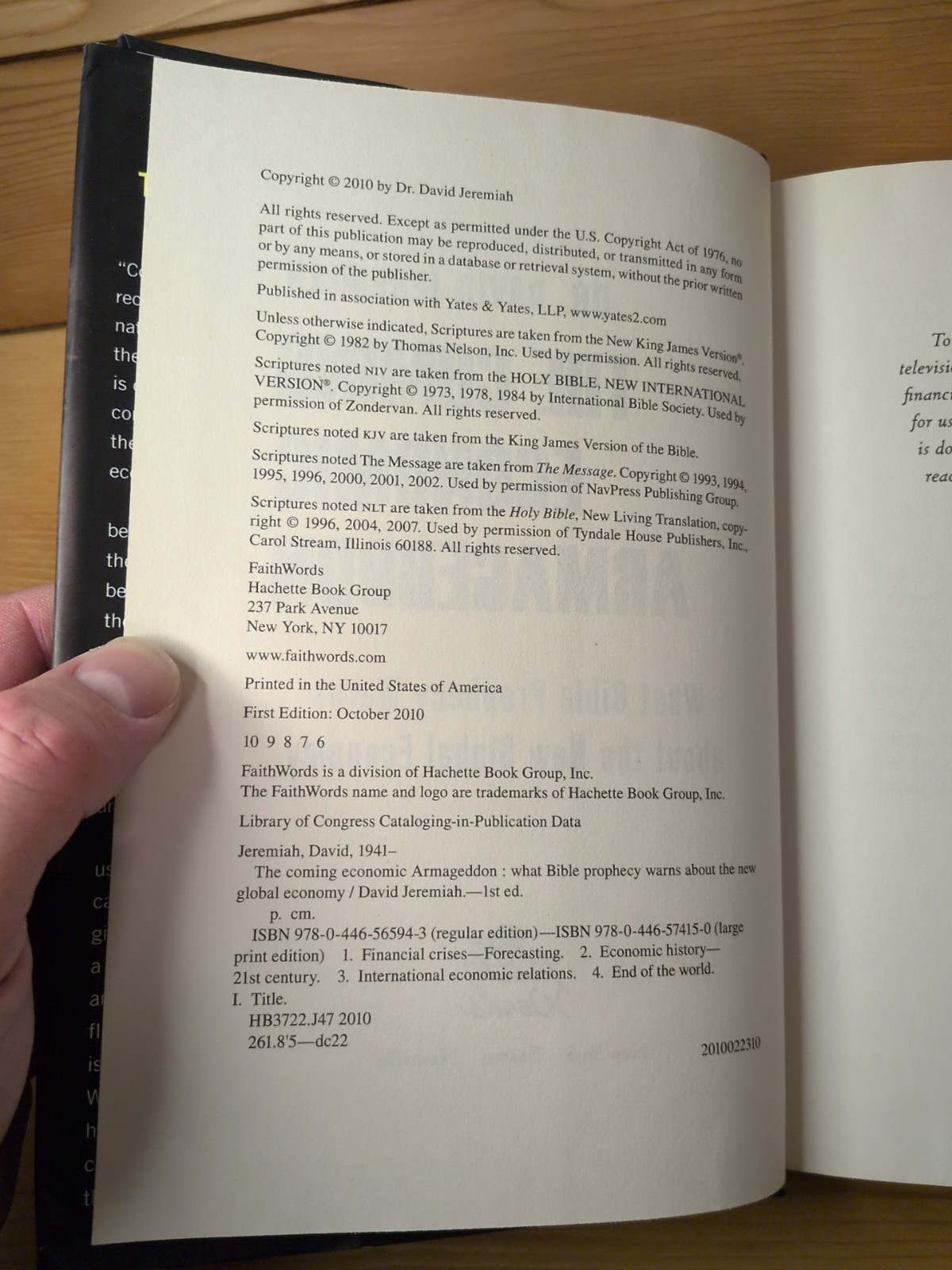 The Coming Economic Armageddon Dr. David Jeremiah 1st Edition 2010 Hardcover