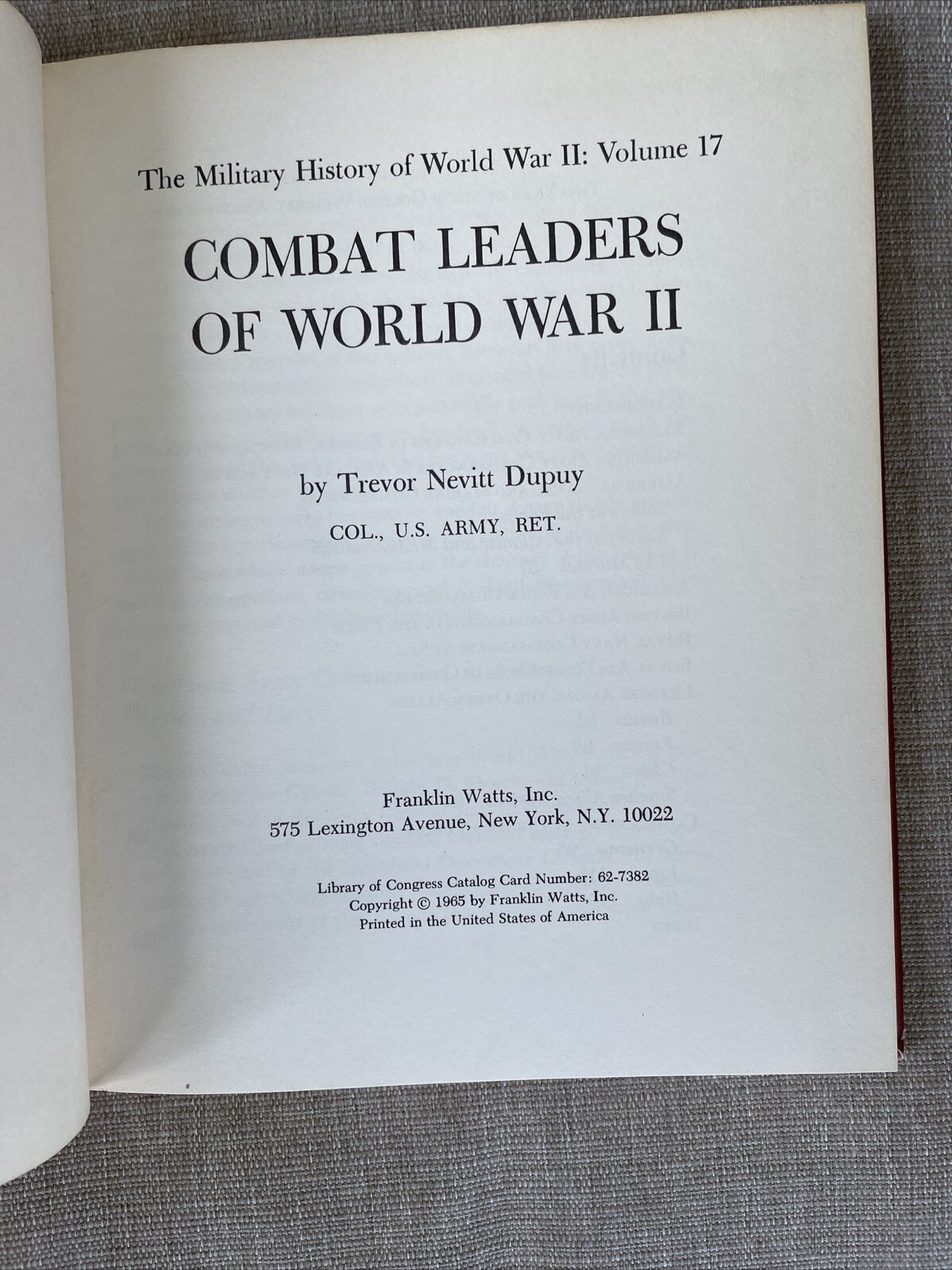 Combat Leaders of World War II Vol. 17 Vintage Hardcover 1965 Military History