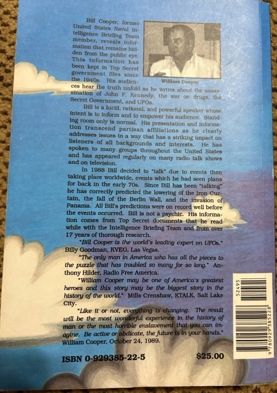 „BEHOLD A PALE HORSE“ William Cooper PB – 1991 – 500 pages Conspiracy Theory