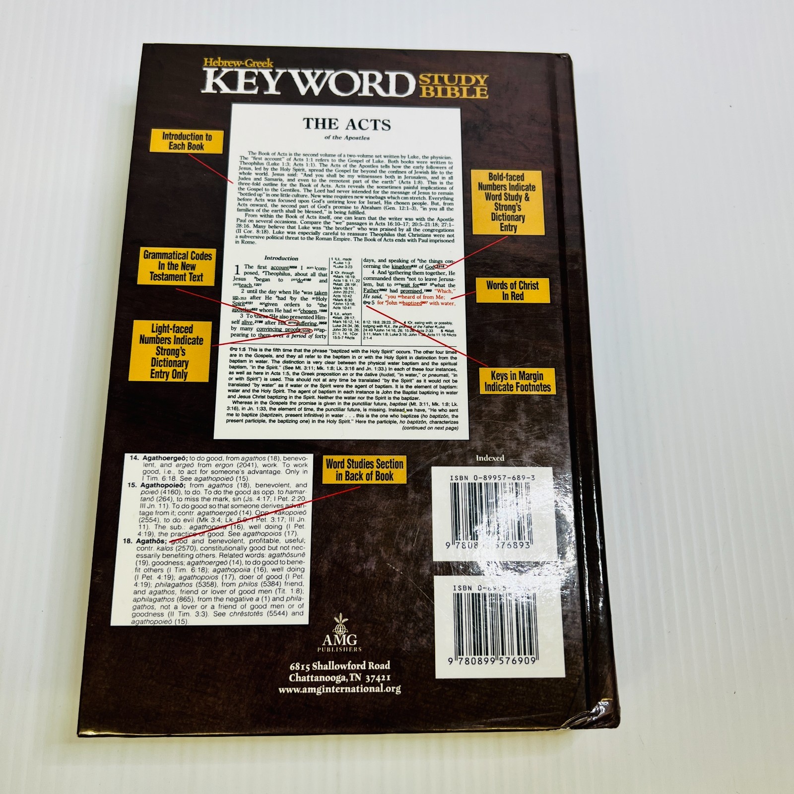 NASB Hebrew-Greek Key Word Study Bible – Hardcover AMG Publishers