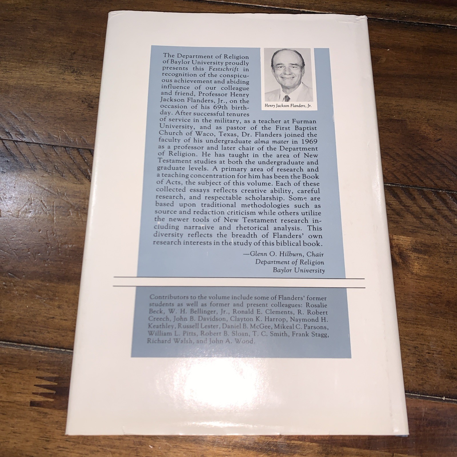 with steadfast purpose essays on acts in honor of henry jackson flanders jr boo
