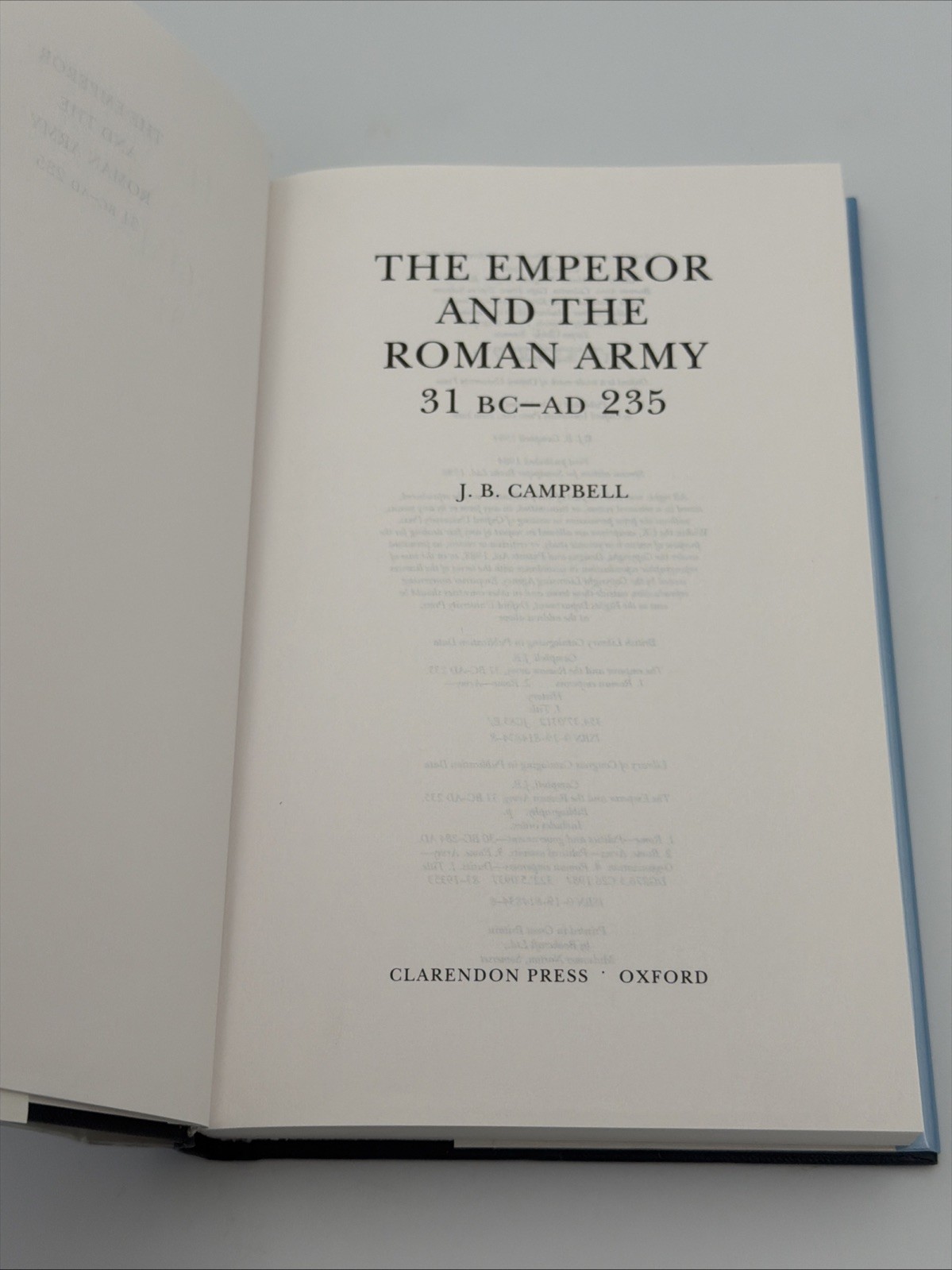 Emperor and the Roman Army J B Campbell 1996 Sandpiper Hardcover Dust Jacket