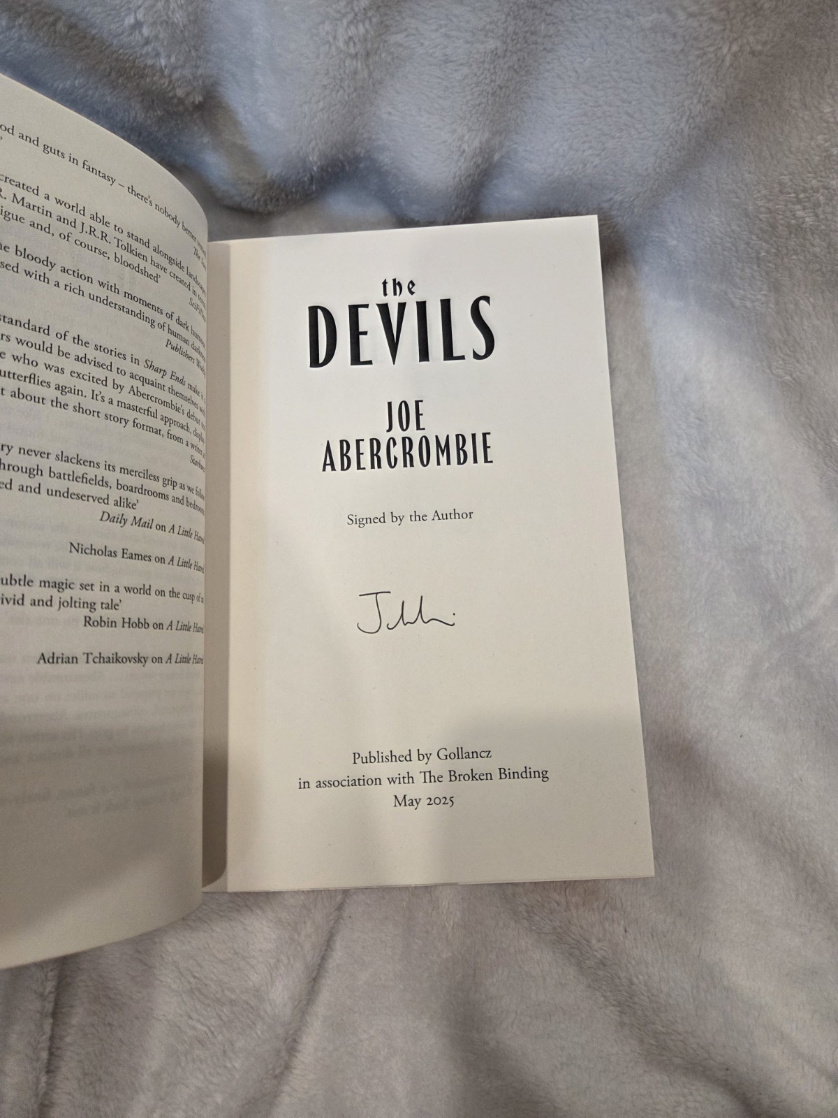 The Devils | Joe Abercrombie | SIGNED | The Broken Binding