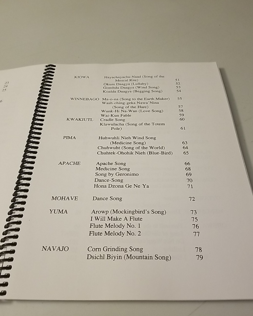 Native American Flute Song (Anishnaabe bbigon ngamwin) Spiral Paperback Music