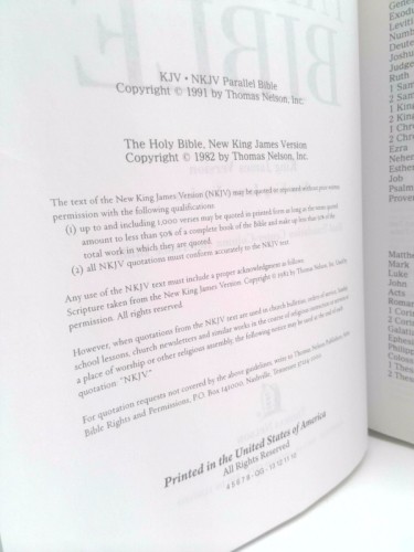 Parallel Bible: King James Version / New King James Version, Dual-Translation…