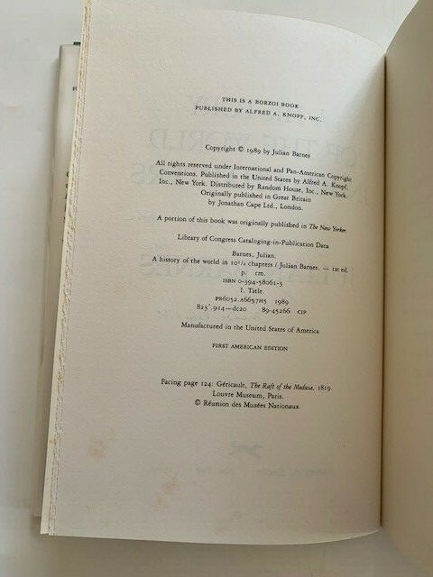 A HISTORY OF THE WORLD IN 10 1/2 CHAPTERS – 1ST AM. INSCRIBED BY JULIAN BARNES
