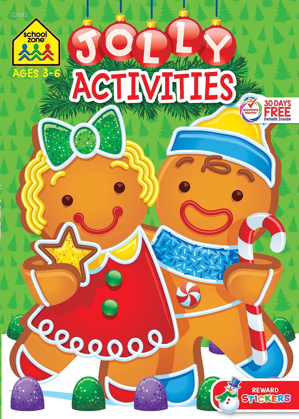 School Zone – Jolly Activities Workbook – 96 Pages, Ages 3 to 6, Preschool, …