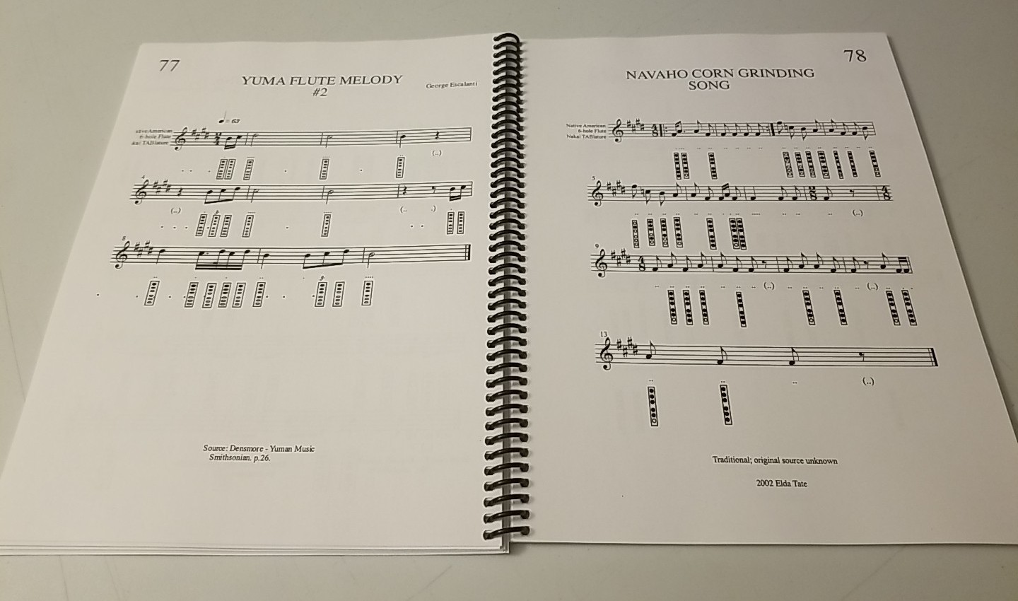 Native American Flute Song (Anishnaabe bbigon ngamwin) Spiral Paperback Music
