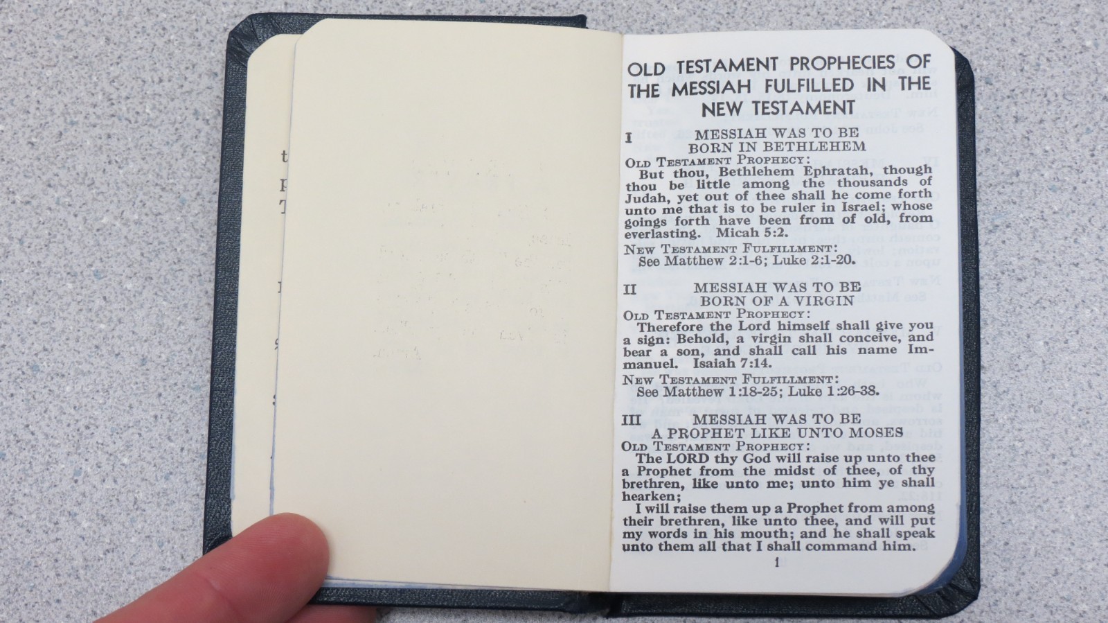New Testament – Old Testament Prophecy Edition – hardcover – Very nice