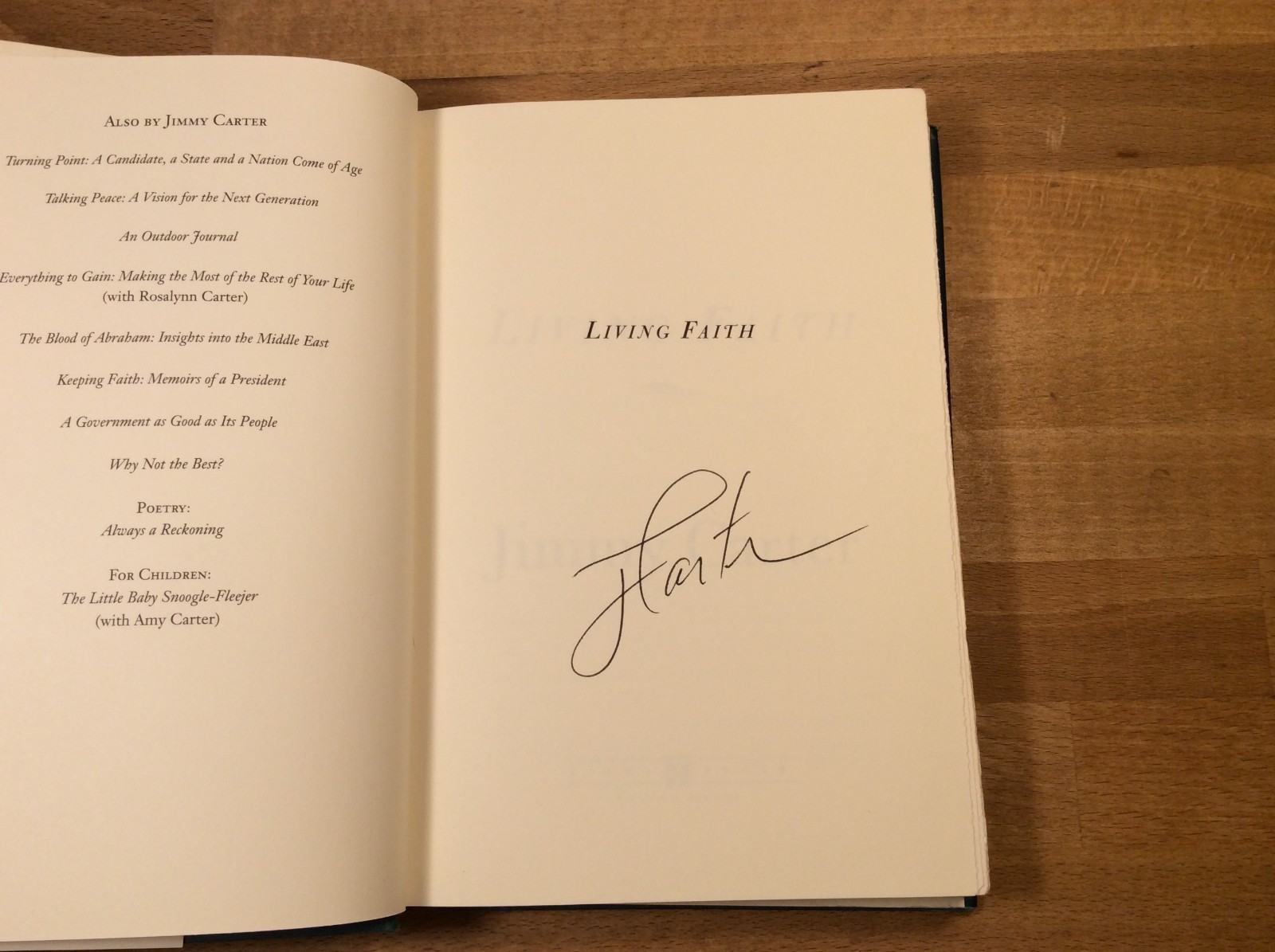 Living Faith, SIGNED Jimmy Carter, Hardcover