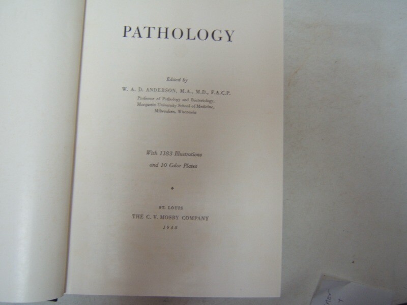 Pathology W A D Anderson 1948 1183 Illustrations 10 Color Plates