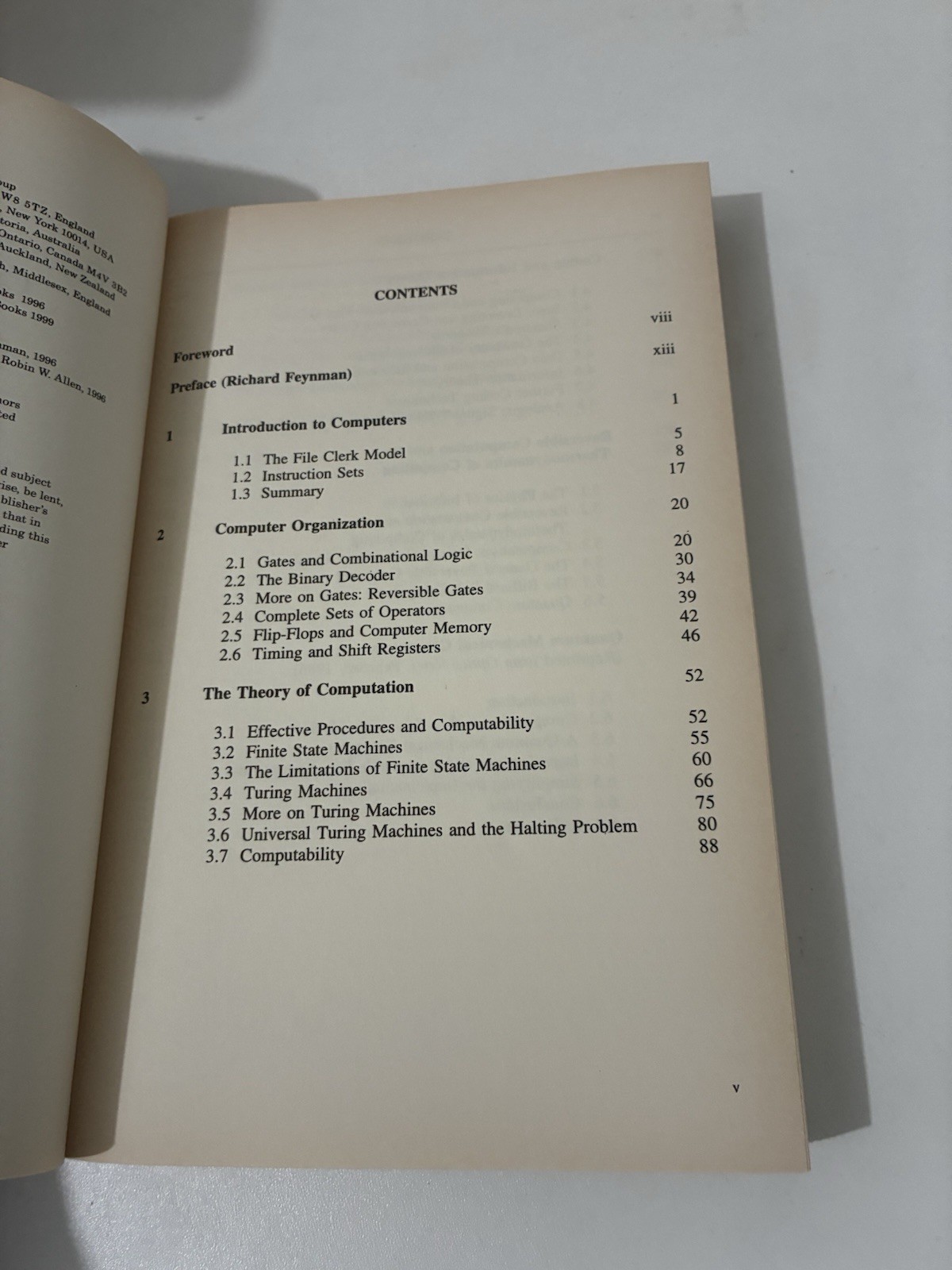 Feynman Lectures On Computation -Richard Feynman 1st Edit – Penguin B -Paperback