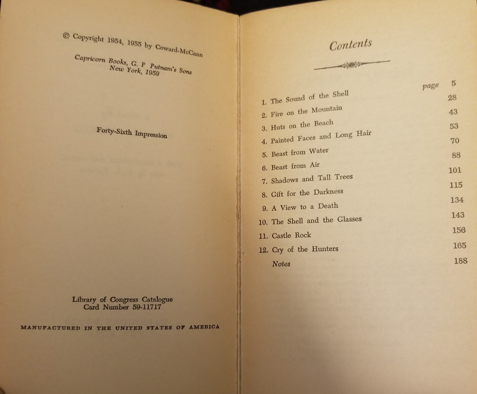 VINTAGE: Lord Of The Flies By William Golding. Paperback 1959. 46th Impression.