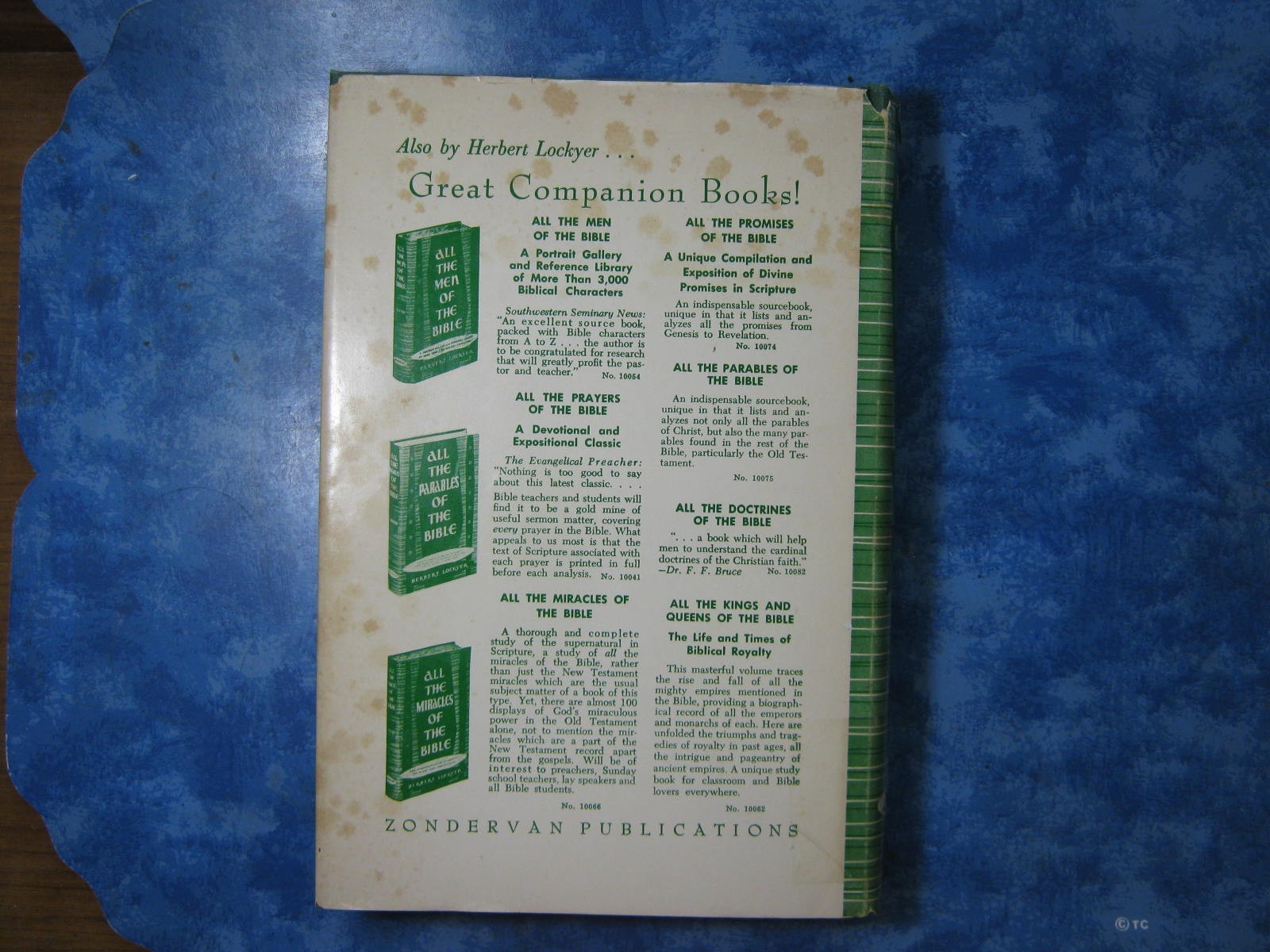 Vintage ALL THE BOOKS AND CHAPTERS OF THE BIBLE Herbert Lockyer HCDJ 1966 VGC