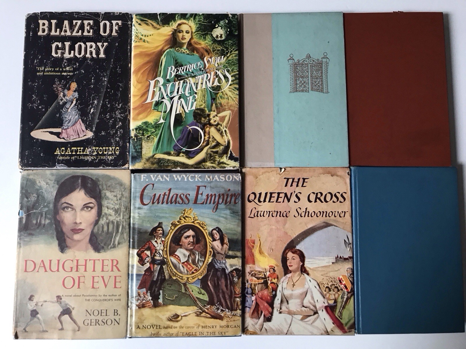 Romance Hardcovers. Lot of 8 Books. Vintage, Fiction. 1940’s, 1950’s 1980’s. B