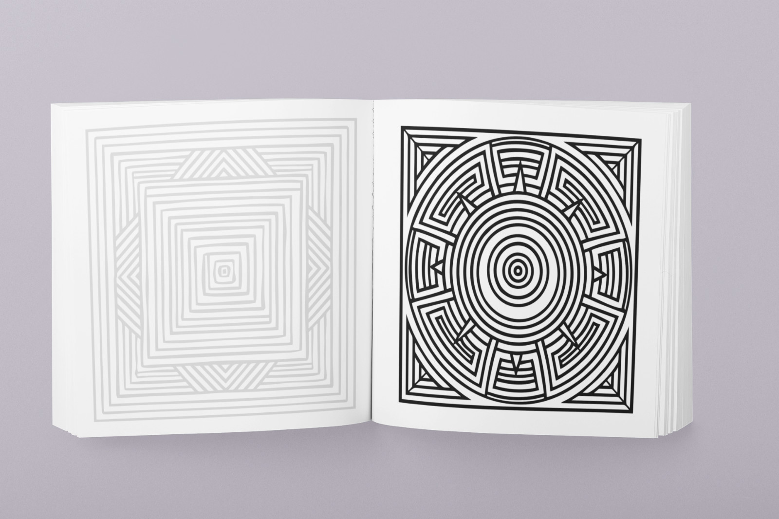 SIMPLE LINES – GEOMETRIC FORMS – Coloring Book