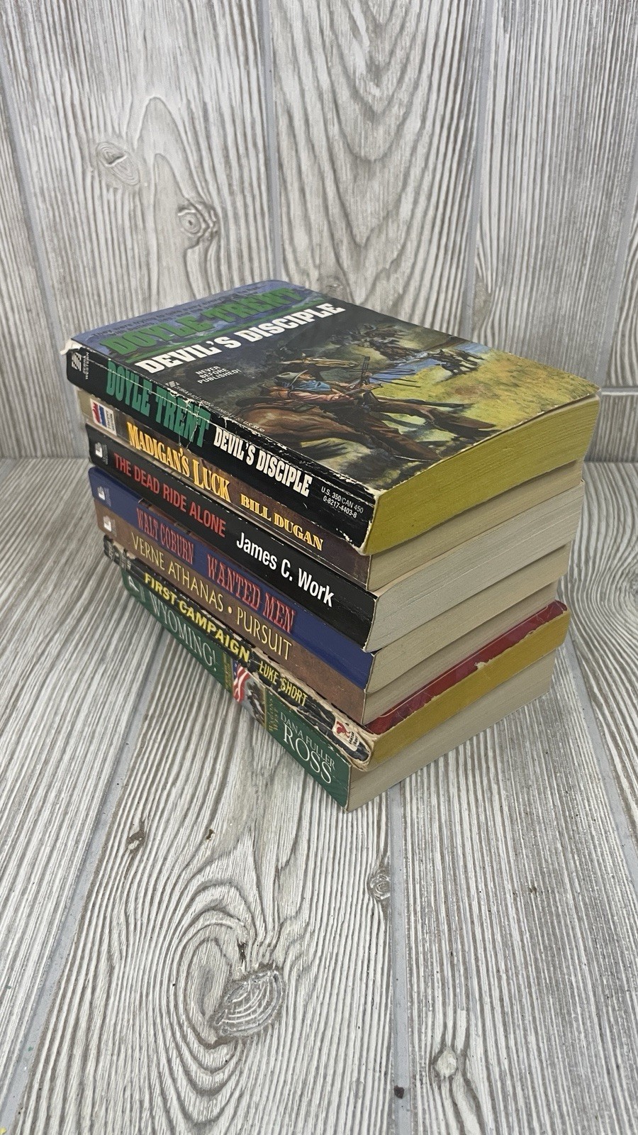 Western Action Adventure Lot of 7 Paperback Trent Dugan Work Coburn Ross Athanas