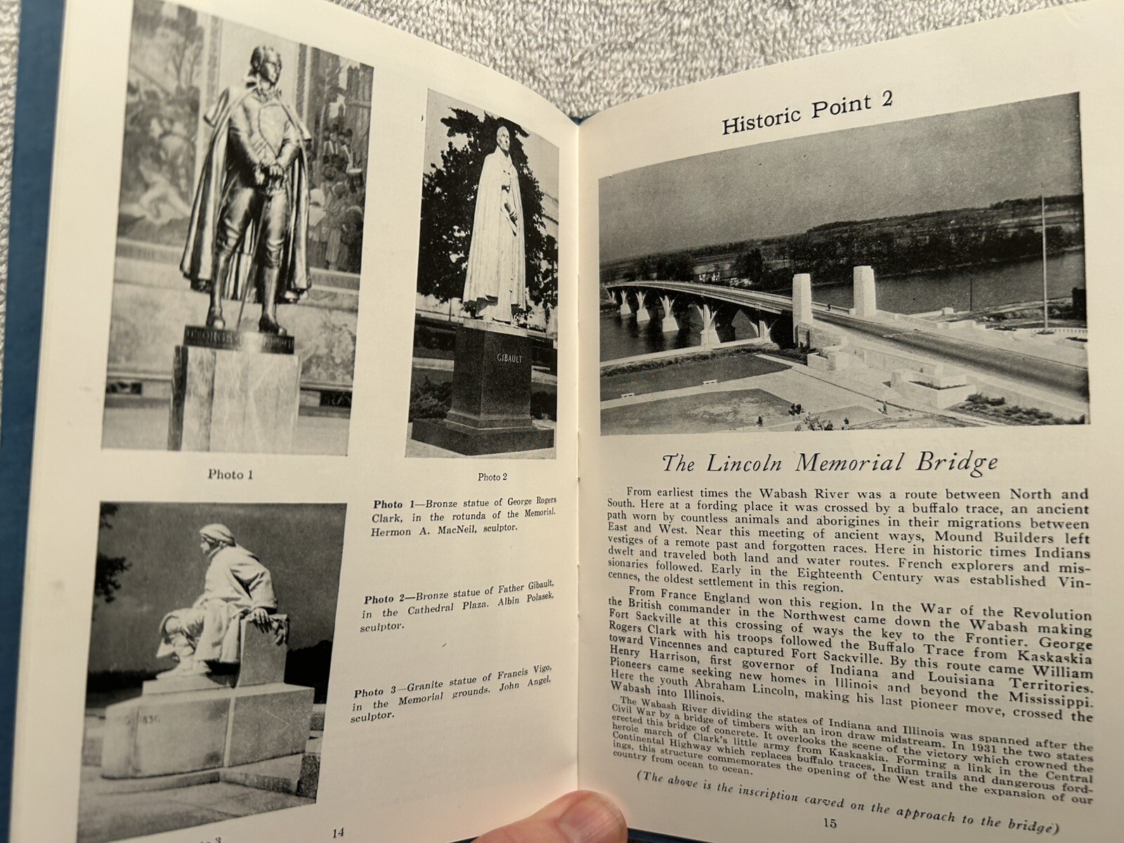 Vtg. Book Tourist Guide To Historic Vincennes IN 40 Pages Illustrated 1947 W/Map
