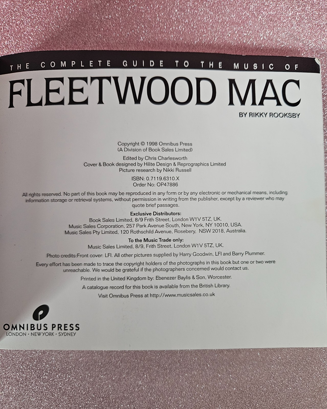 The Complete Guide to the Music of Fleetwood Mac by Rikky Rooksby 1998 edition
