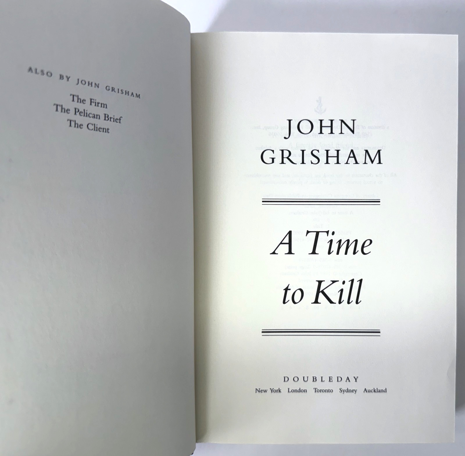 A Time to Kill SIGNED by John Grisham 1993 HCDJ 1st thus 1st printing in Mylar