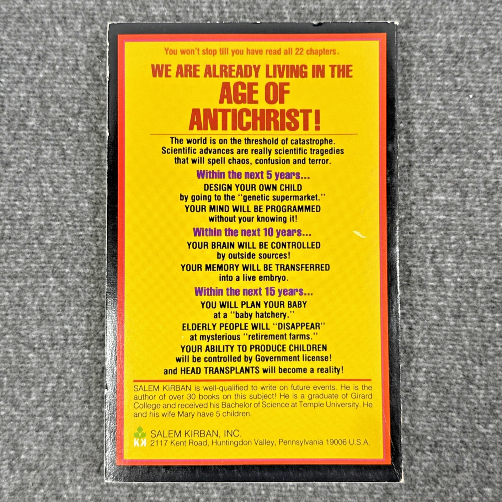The Rise of Antichrist by Salem Kirban (1978, Trade Paperback) First Printing