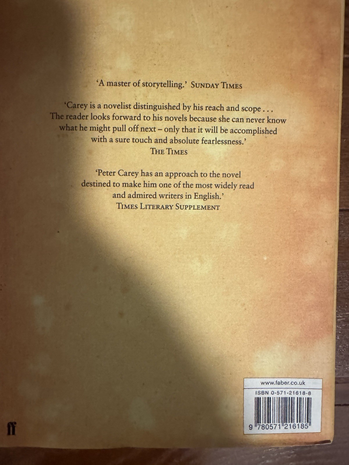 Peter Carey My Life as a Fake Paperback Fiction Novel Faber & Faber