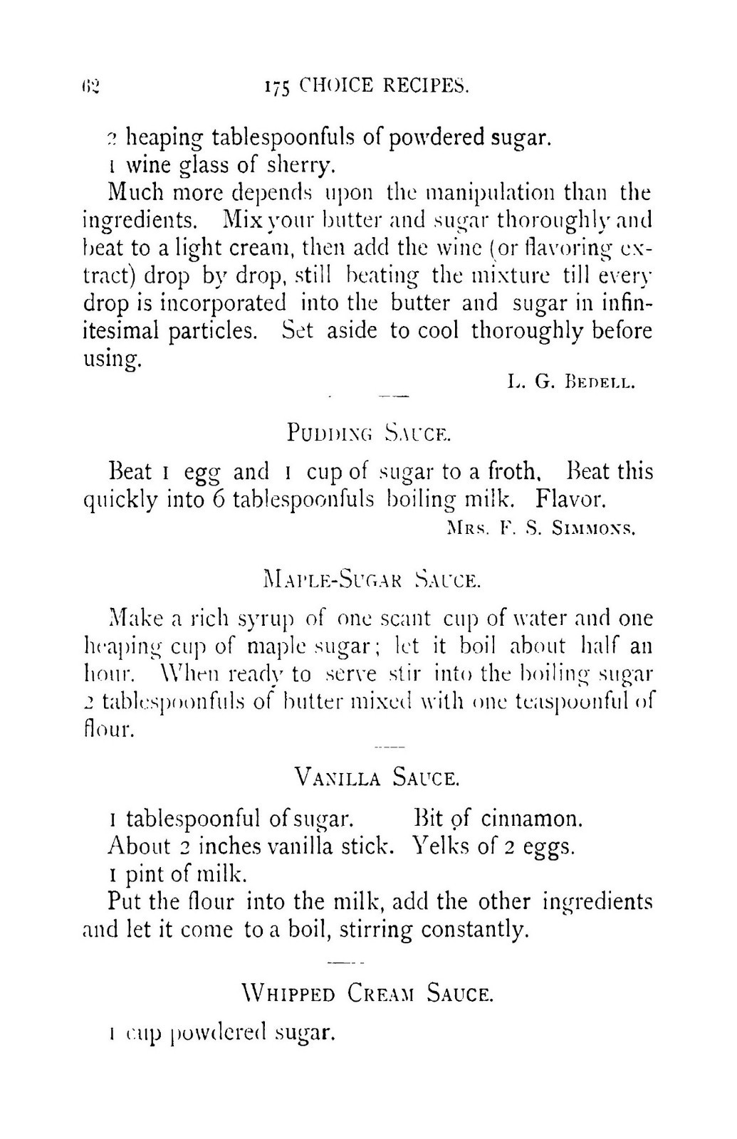 1887 175 Choice Recipes Vintage Cook Book 83 Pages