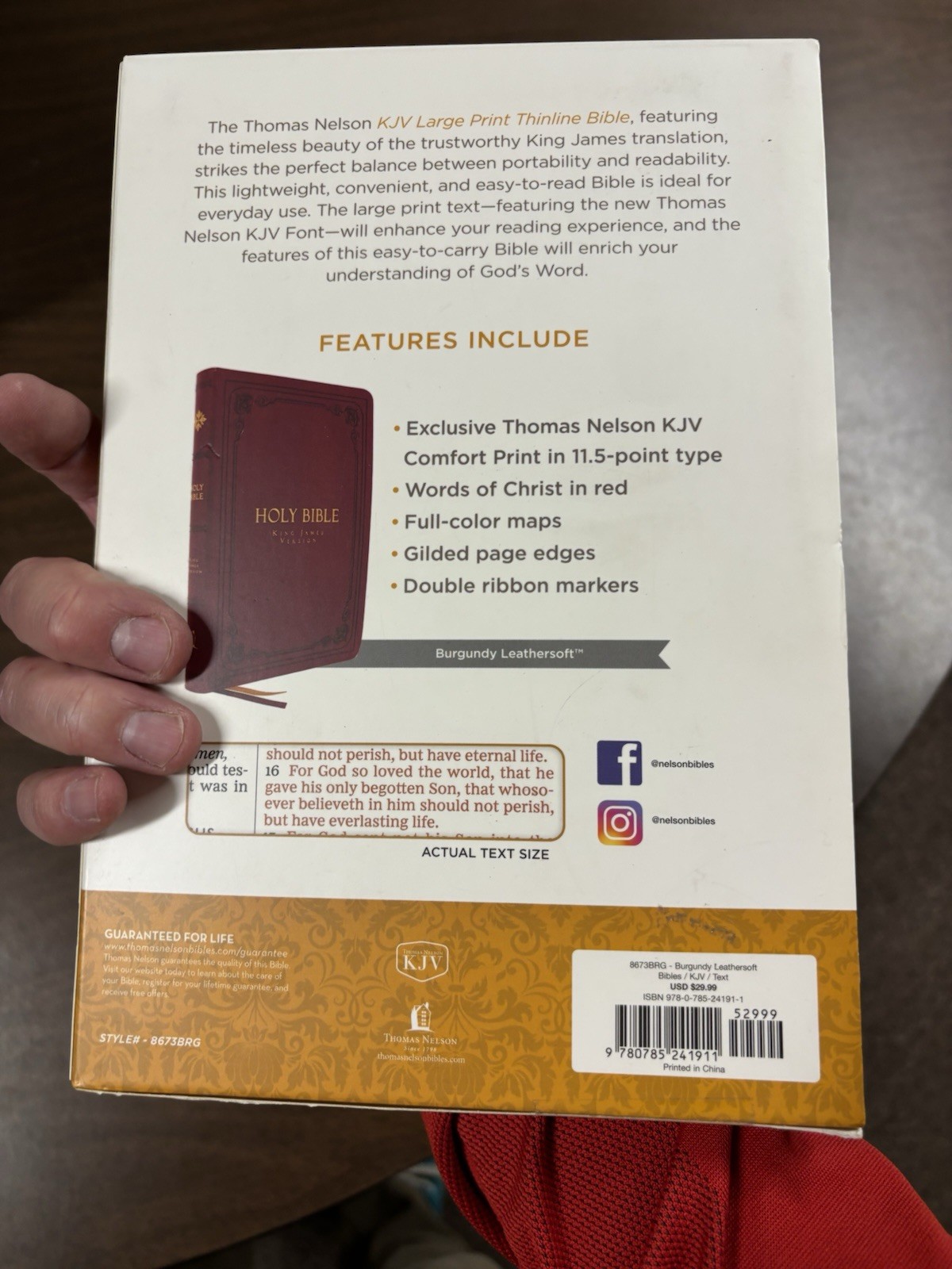 The Holy Bible KJV Thinline Bible Large Print 2016 (Red Letter Leathersoft)