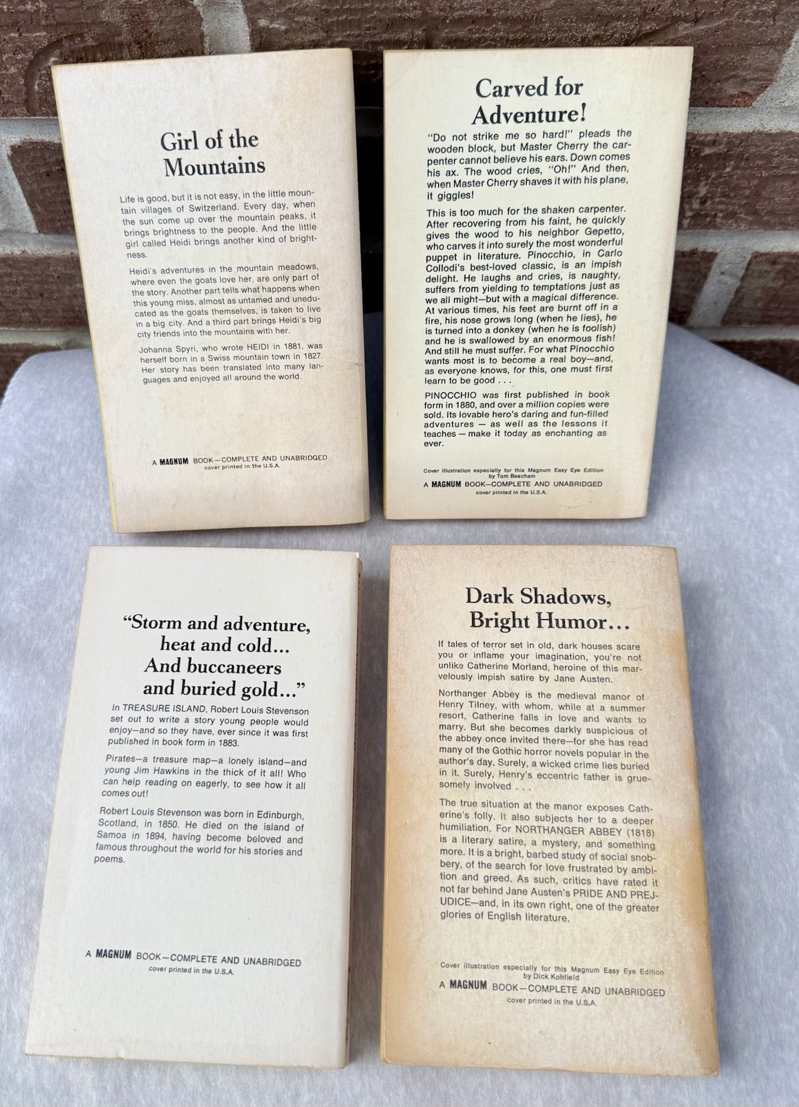 Magnum Easy Eye Books Pinocchio Heidi Treasure Island Northanger Abbey Vintage 4