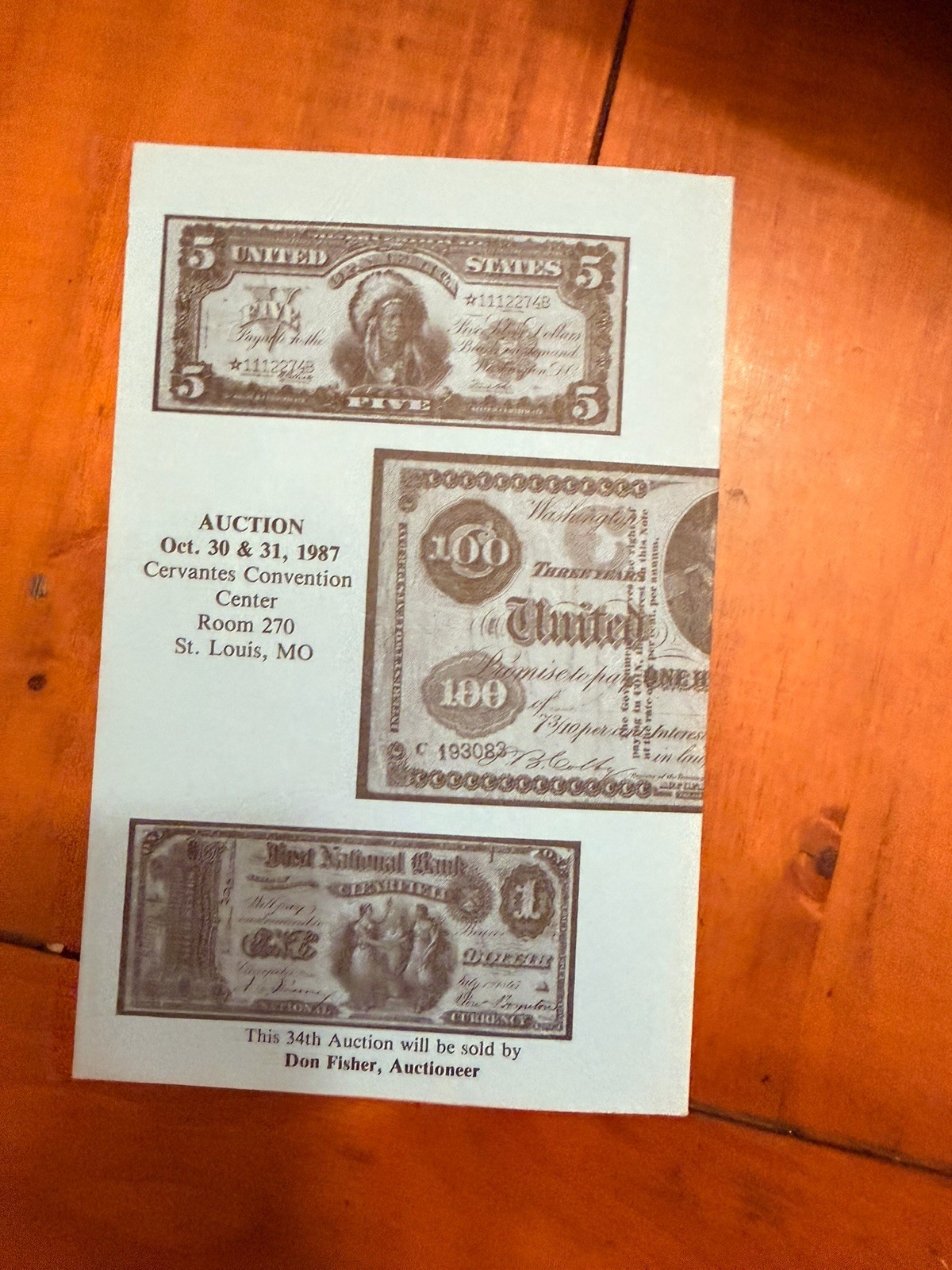 Hickman Oakes 34th Auction Catalog 1987 US National Currency Paper Money Referen