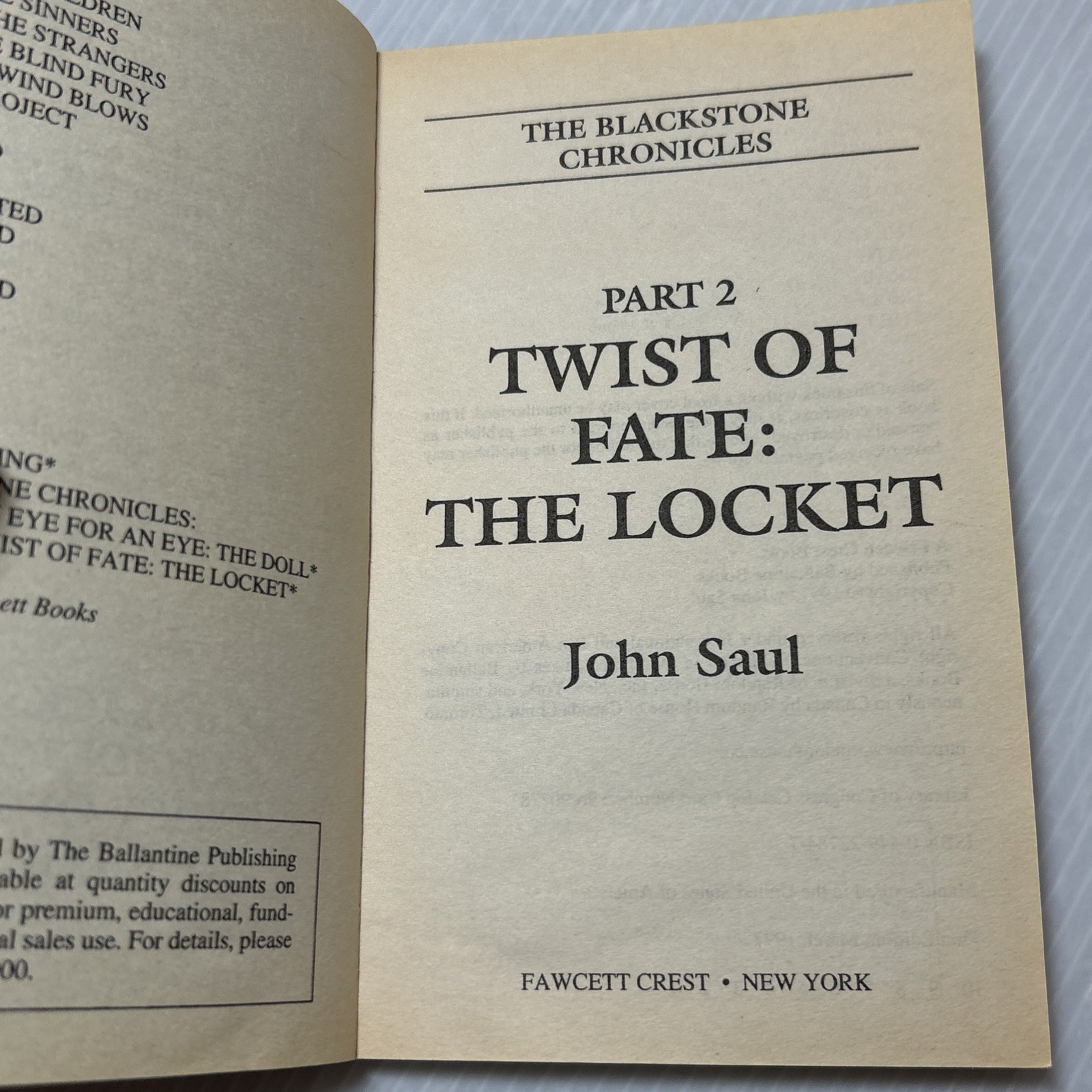 John Saul: The Blackstone Chronicles (Parts 1-6) Complete SET, VTG 1997 1st Ed