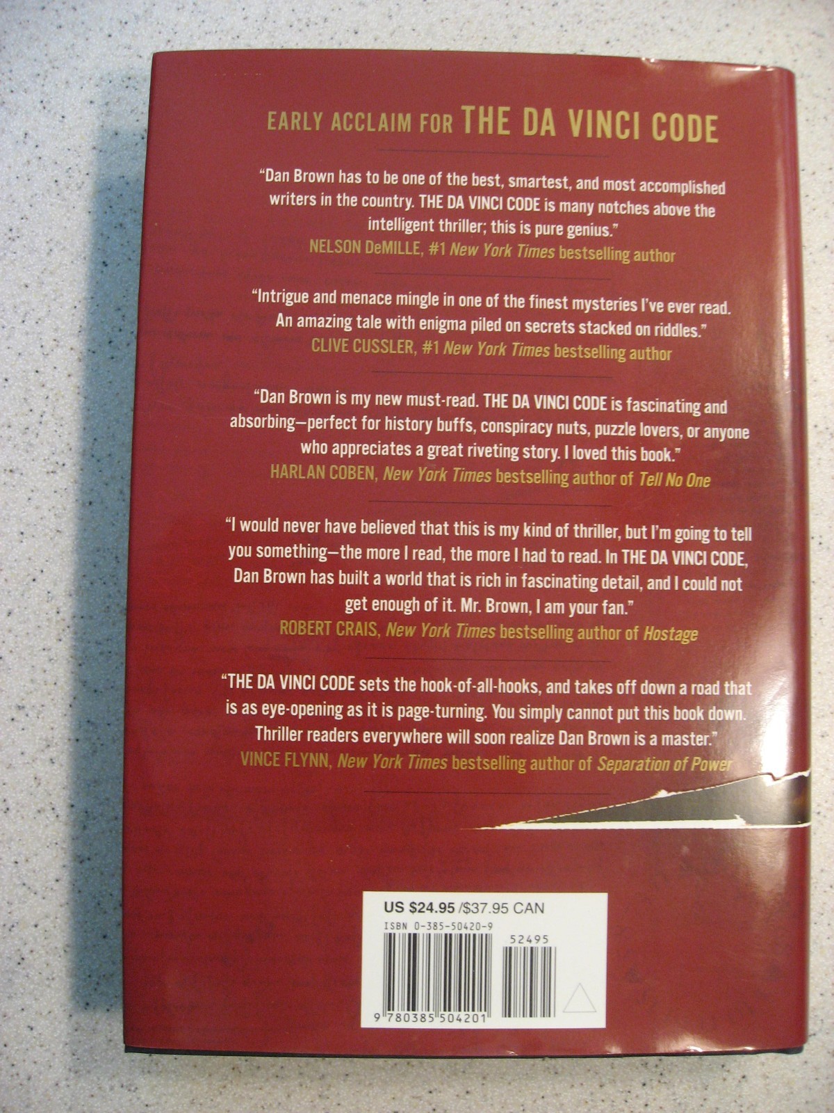 The Da Vinci Code by Dan Brown Hardcover Doubleday 2nd Printing April 2003