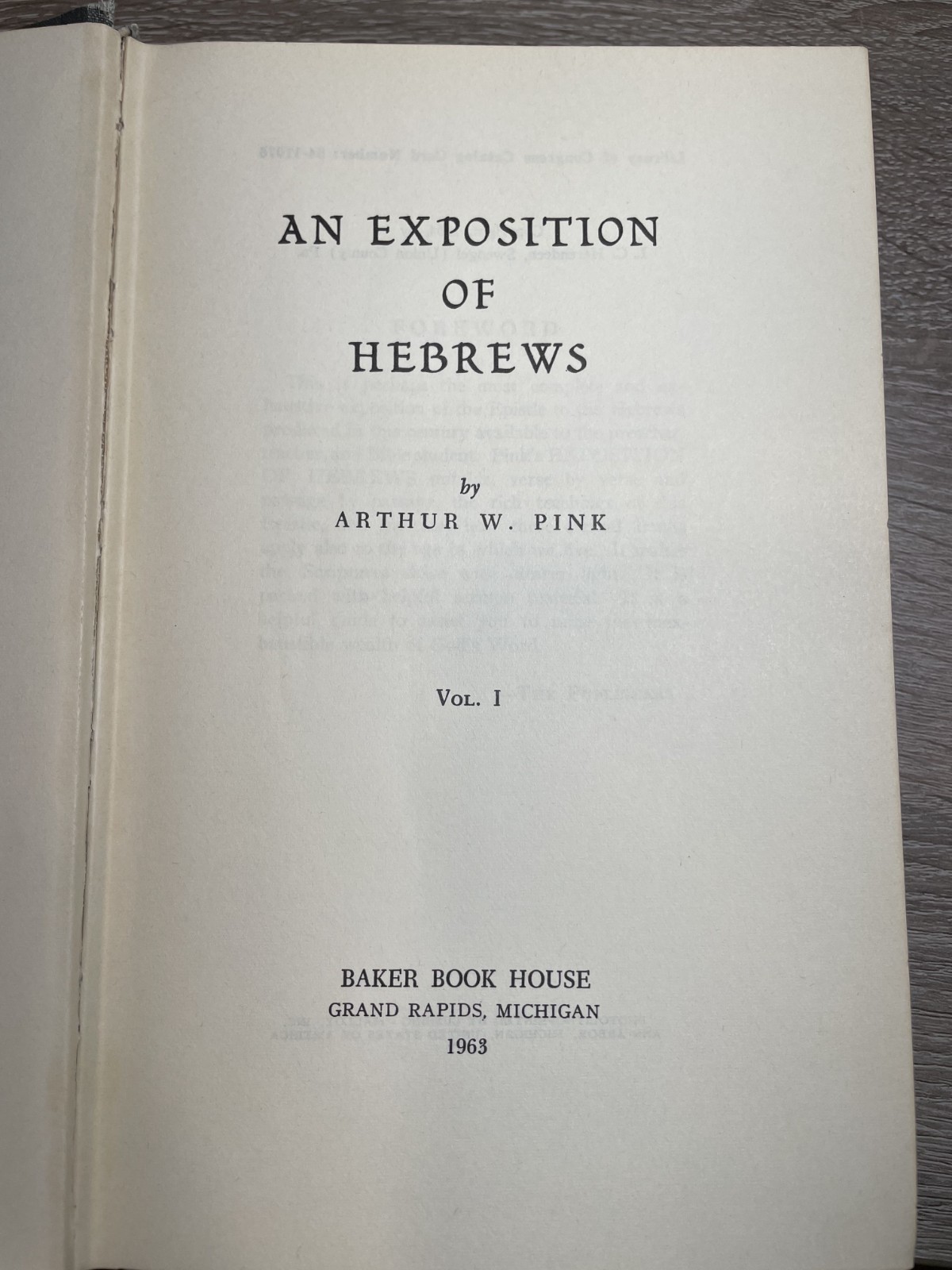 An Exposition of Hebrews Vol 1-2 Arthur W Pink