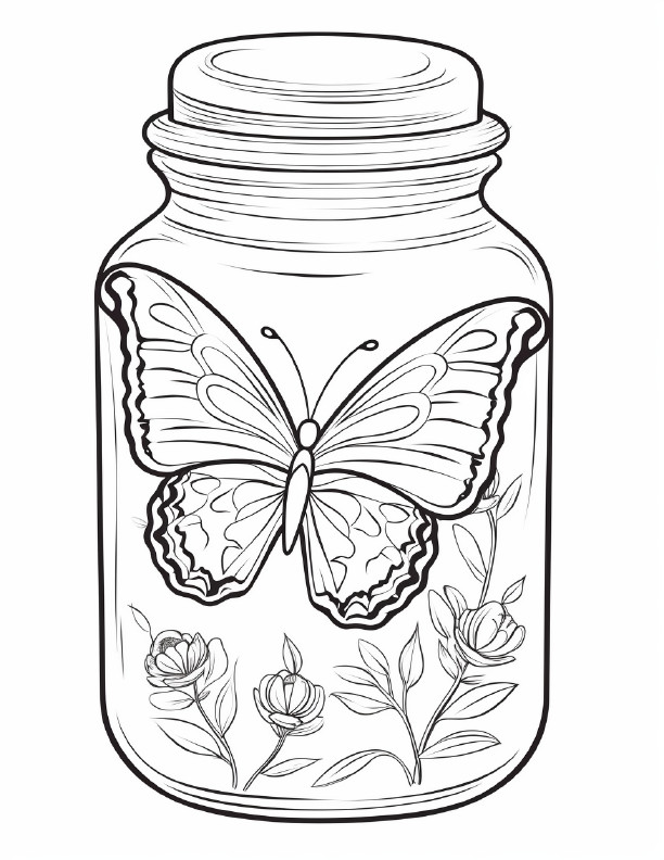 Butterfly Coloring Book for Adults & Kids – Stress Spiral Bound Coloring Book
