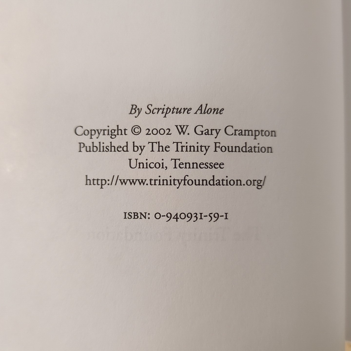 By Scripture Alone by W Gary Crampton Paperback The Sufficiency of Scripture