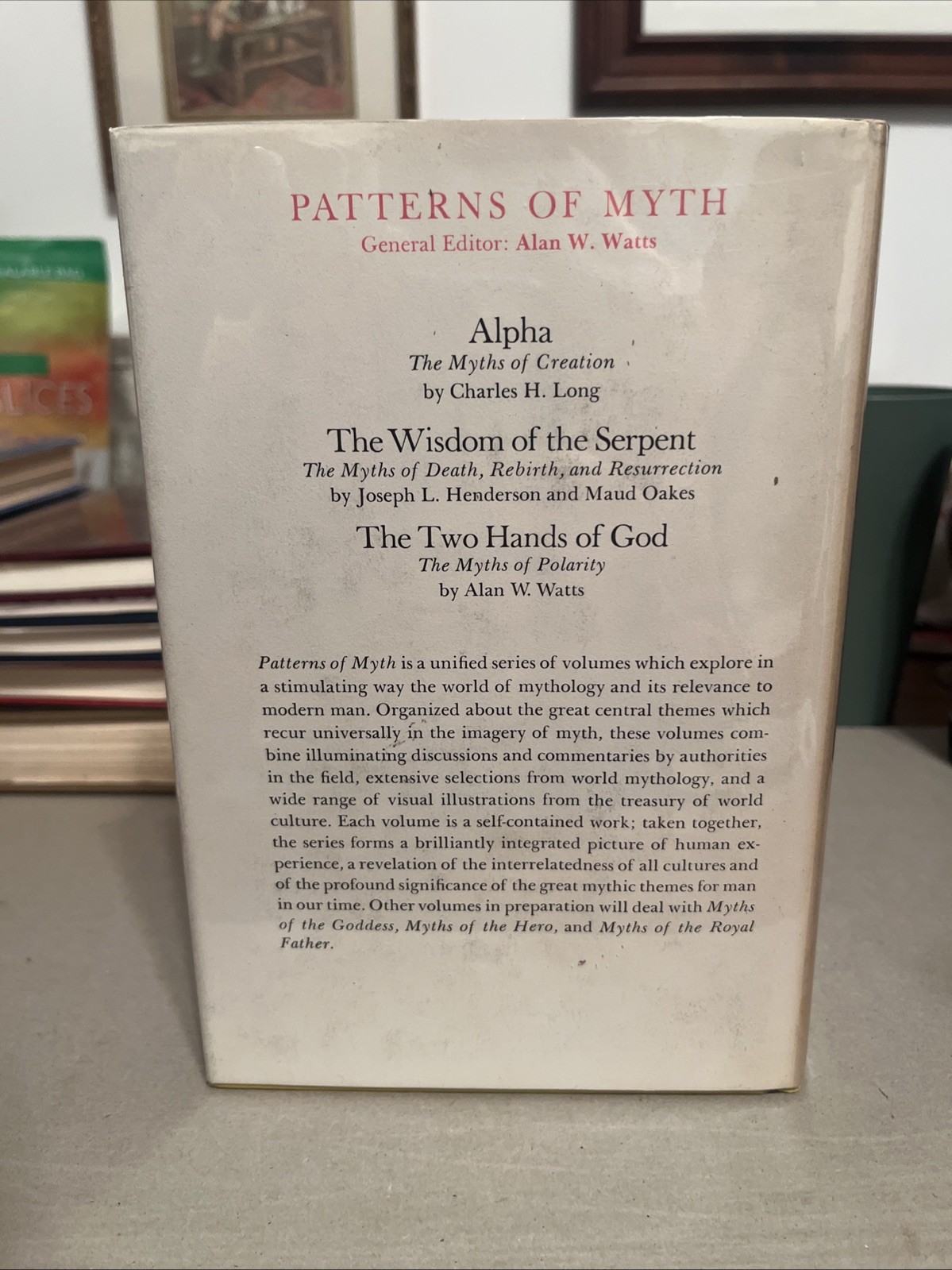 Patterns of Myth 3 Volume Set, Alan W. Watts (Editor) 1963 HC First Printing