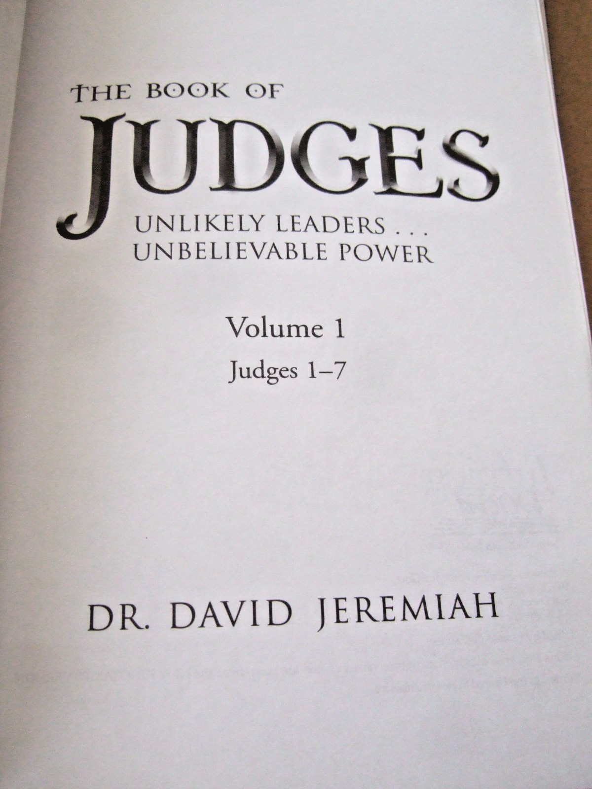 DR. DAVID JEREMIAH STUDY GUIDES THE BOOK OF JUDGES VOLUMES 1-2 2008