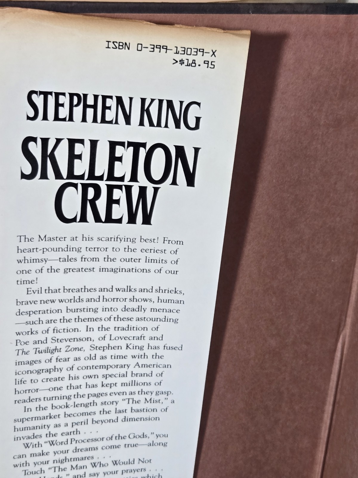 Stephen King Skeleton Crew 1st Ed. 1985 HC DJ Horror Reader Copy See Description
