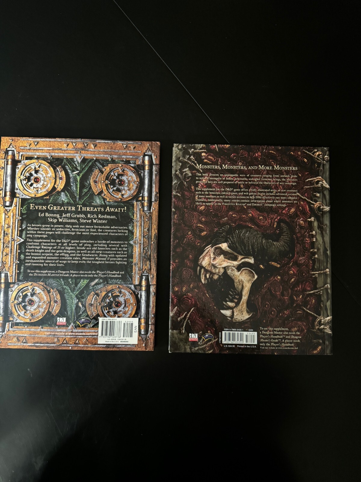 MONSTER MANUAL II (2) & MM III (3) 1st prints Dungeons & Dragons 3.0/3.5 BX T03